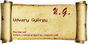 Udvary György névjegykártya